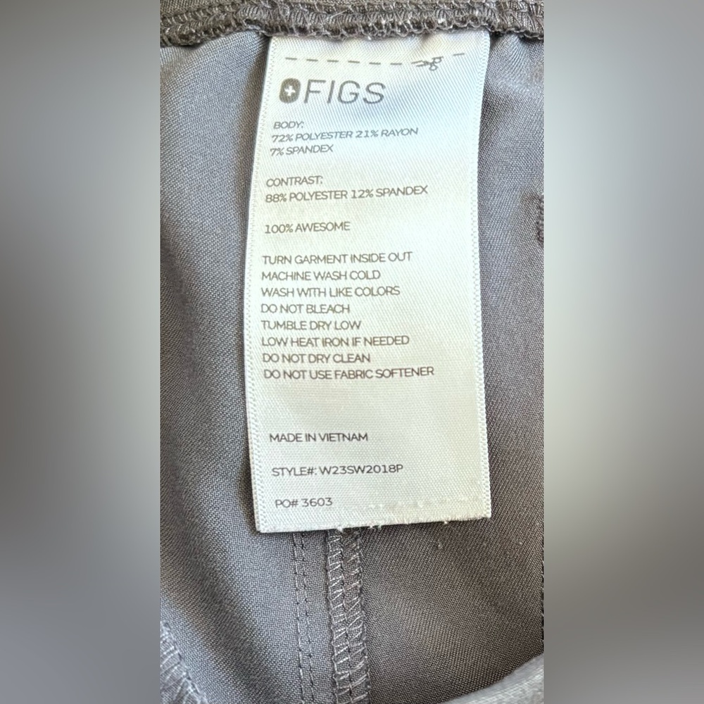 FIGS - Yola High Waisted Skinny Scrub Pants in Charcoal Sz S Petite - Picture 5 of 8